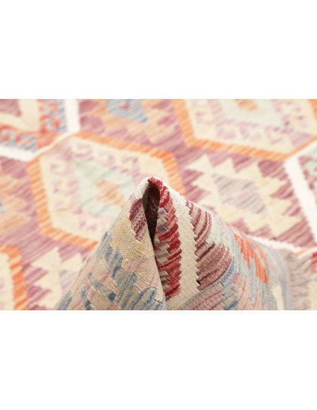 Tappeto Kilim Afghanistan 178x256 Azzurro Crema