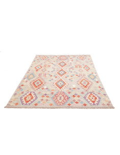 Tappeto Kilim Afghanistan 150x208 Grigio Chiaro 2