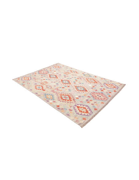 Tappeto Kilim Afghanistan 150x208 Grigio Chiaro