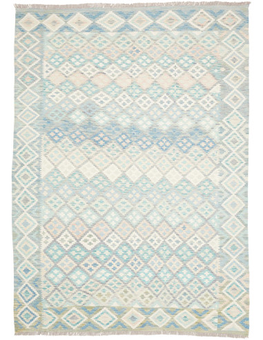 Tappeto Kilim Afghanistan 182x250 Blu Azzurro