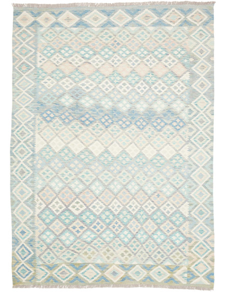 Tappeto Kilim Afghanistan 182x250 Blu Azzurro