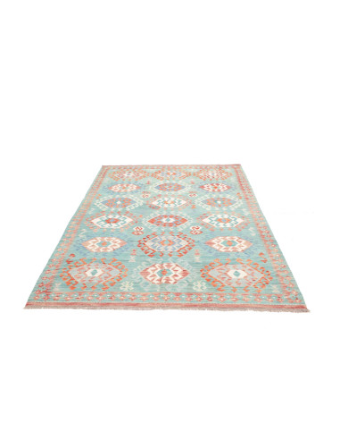 Rug Kilim Afghanistan 170x244 Aqua Blue Terraco