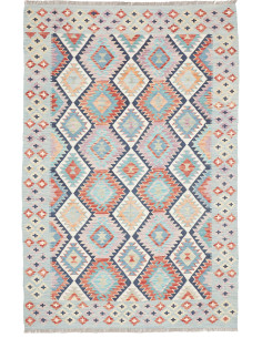 Tappeto Kilim Afghanistan 163x251 Blu Cielo Ter