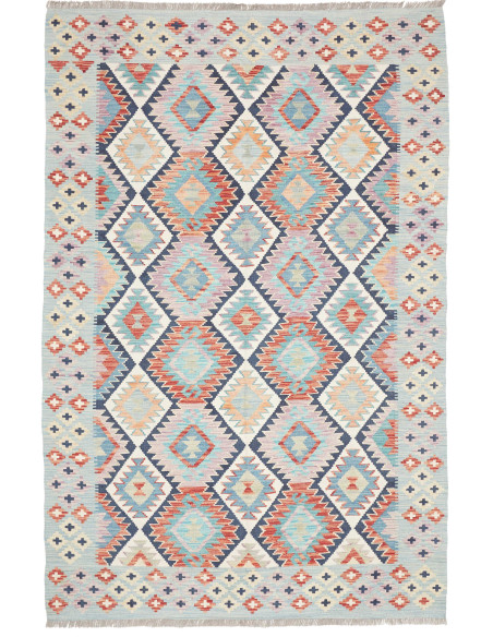 Tappeto Kilim Afghanistan 163x251 Blu Cielo Ter
