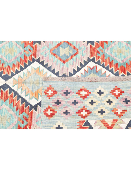 Tappeto Kilim Afghanistan 163x251 Blu Cielo Ter