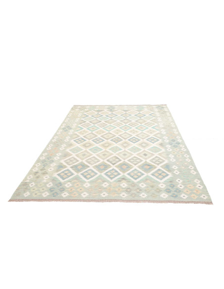 Rug Kilim Afghanistan 173x242 Light Blue-green