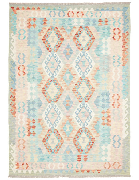 Rug Kilim Afghanistan 173x244 Light Blue Peach