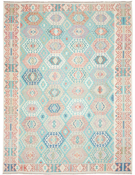 Rug Kilim Afghanistan 303x398 Aqua Light Pink