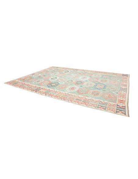 Rug Kilim Afghanistan 303x398 Aqua Light Pink
