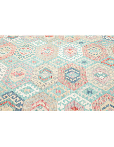 Rug Kilim Afghanistan 303x398 Aqua Light Pink