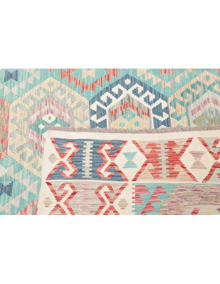 Rug Kilim Afghanistan 303x398 Aqua Light Pink