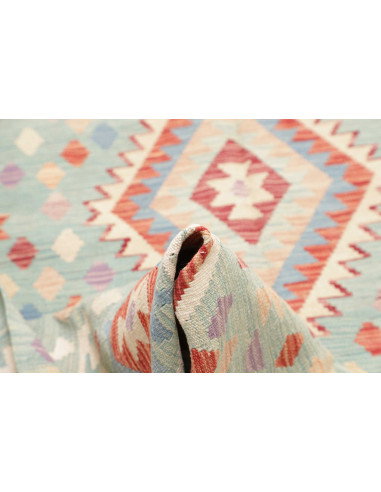 Tappeto Kilim Afghanistan 199x300 Azzurro Acqua