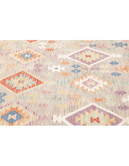 Tappeto Kilim Afghanistan 203x294 Greige Lavand