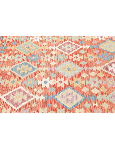 Rug Kilim Afghanistan 200x302 Terracotta Blue