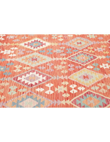 Tappeto Kilim Afghanistan 201x298 Arancio Coral