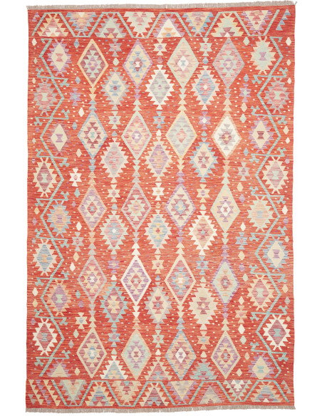 Tappeto Kilim Afghanistan 203x306 Rosso Terraco