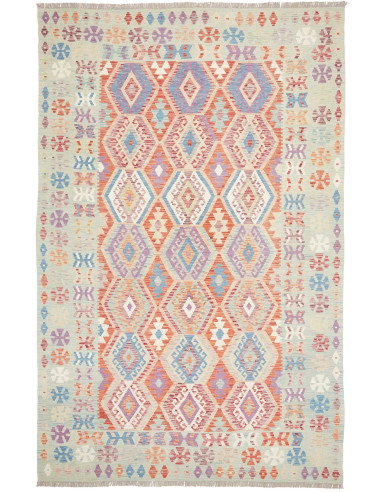 Tappeto Kilim Afghanistan 196x304 Verde Salvia