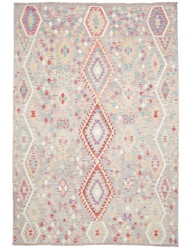 Rug Kilim Afghanistan 203x301 Grey-lilac Turquo