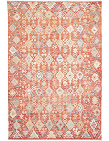 Tappeto Kilim Afghanistan 202x300 Terracotta Bl