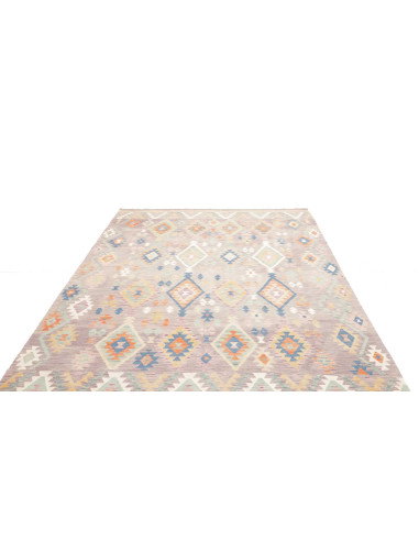 Tappeto Kilim Afghanistan 200x295 Grigio Lilla