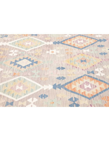 Tappeto Kilim Afghanistan 200x295 Grigio Lilla