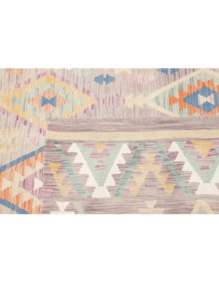 Tappeto Kilim Afghanistan 200x295 Grigio Lilla