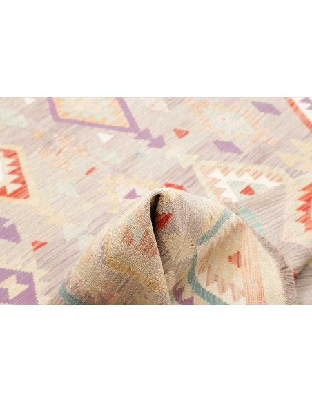 Tappeto Kilim Afghanistan 200x304 Grigio Tenue