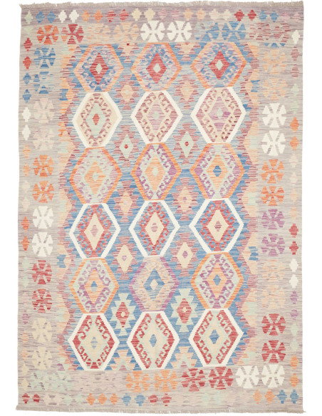 Tappeto Kilim Afghanistan 180x258 Grigio Lavand
