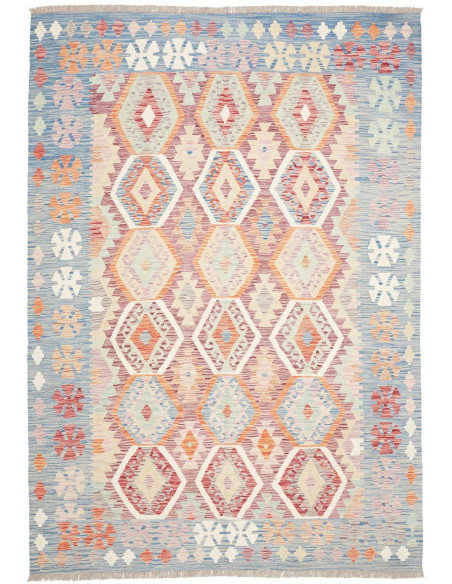 Rug Kilim Afghanistan 178x256 Light Blue Cream