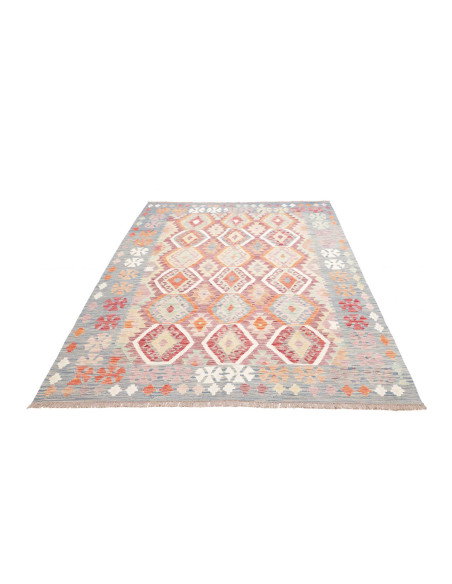Tappeto Kilim Afghanistan 178x256 Azzurro Crema