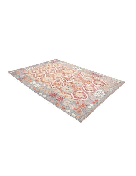 Tappeto Kilim Afghanistan 178x256 Azzurro Crema