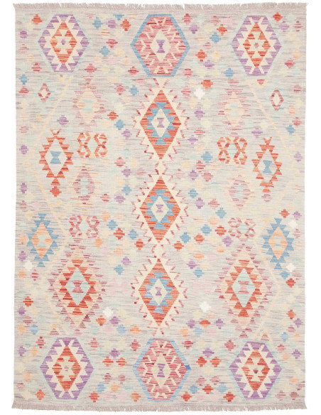 Rug Kilim Afghanistan 150x208 Light Grey Pastel