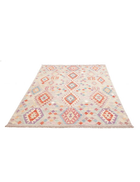Rug Kilim Afghanistan 150x208 Light Grey Pastel