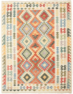 Rug Kilim Afghanistan 183x238 Cream Terracotta