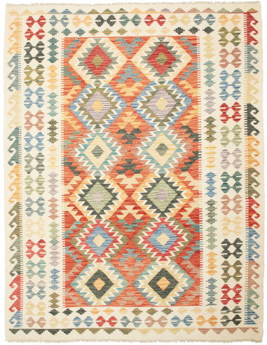 Rug Kilim Afghanistan 183x238 Cream Terracotta