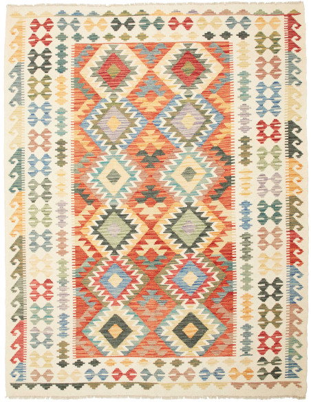 Rug Kilim Afghanistan 183x238 Cream Terracotta