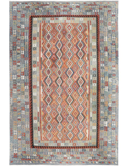 Tappeto Kilim Afghanistan 403x601 Blu-grigio Te