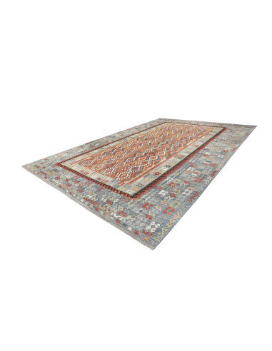 Tappeto Kilim Afghanistan 403x601 Blu-grigio Te