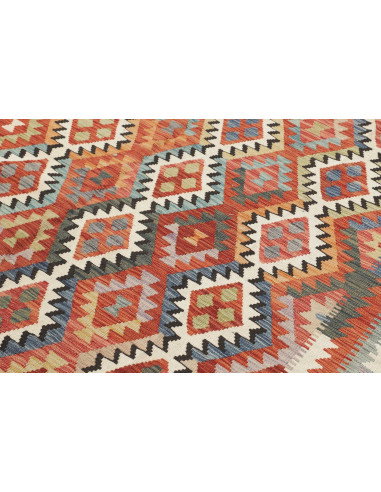 Tappeto Kilim Afghanistan 403x601 Blu-grigio Te