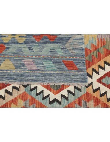 Tappeto Kilim Afghanistan 403x601 Blu-grigio Te