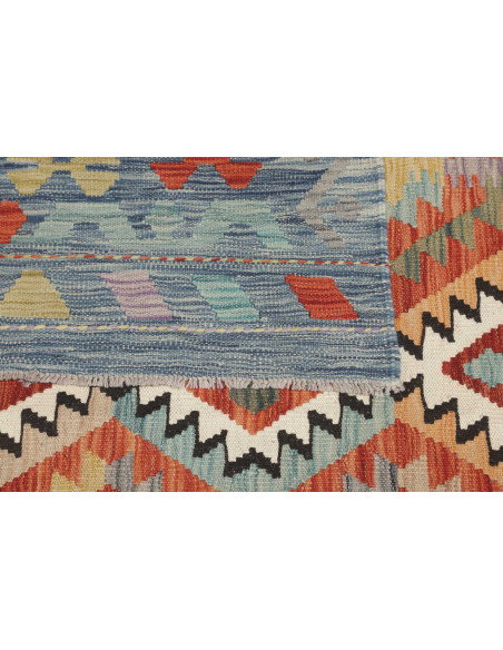 Tappeto Kilim Afghanistan 403x601 Blu-grigio Te