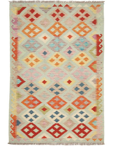 Tappeto Kilim Afghanistan 122x176 Verde Acqua A