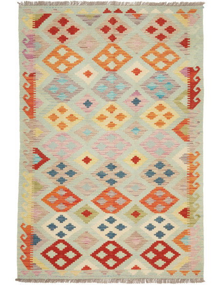 Rug Kilim Afghanistan 122x176 Aqua Green Orange