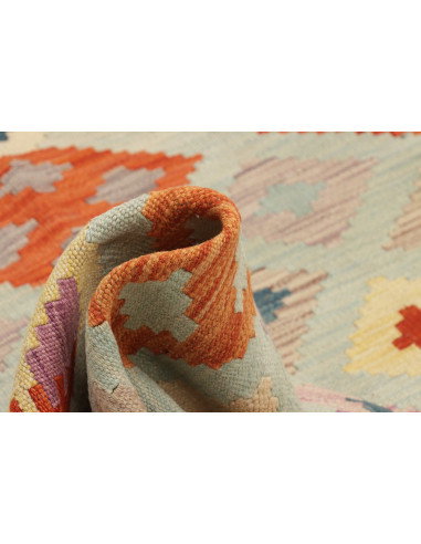 Tappeto Kilim Afghanistan 122x176 Verde Acqua A