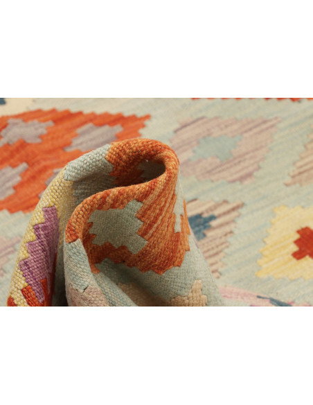 Tappeto Kilim Afghanistan 122x176 Verde Acqua A