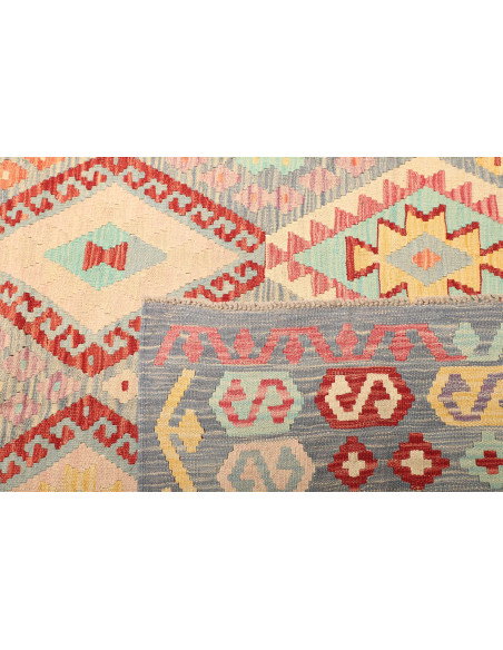 Rug Kilim Afghanistan 368x442 Grey-blue Turquoi