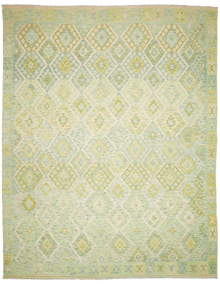 Tappeto Kilim Afghanistan 318x413 Verde Menta A