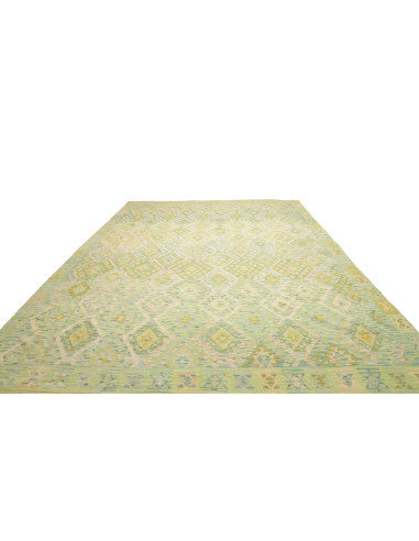 Tappeto Kilim Afghanistan 318x413 Verde Menta A