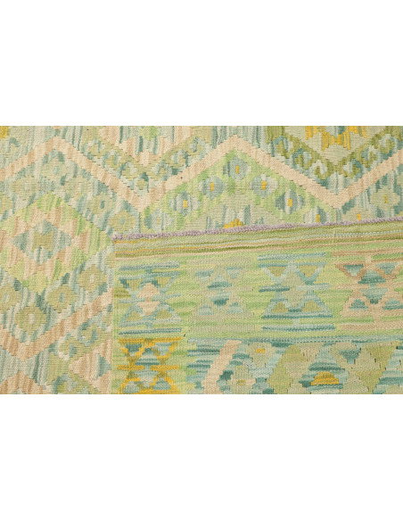 Tappeto Kilim Afghanistan 318x413 Verde Menta A