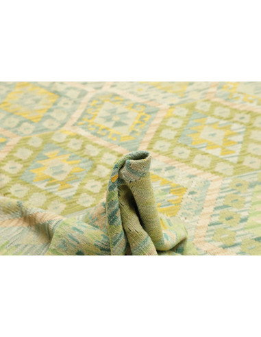 Tappeto Kilim Afghanistan 318x413 Verde Menta A